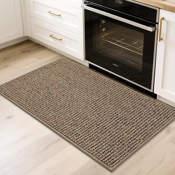 BEQHAUSE 2x3 Entryway Rug Indoor Door Mat Non-Slip Washable, Hallway Rugs Absorbent & Stain Resistant Hall Carpet Runner Rugs for Entryway, Front Door Floor Mats Laundry Room Rugs for Entry, Taupe