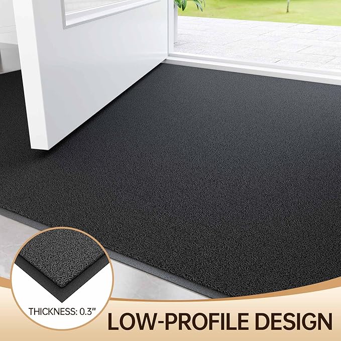 Amyracel Front Door Mat Indoor Outdoor Entrance, 36" x 48" All-Season Waterproof Doormat for Enterway, Heavy Duty Commercial Floor Mat, Fade Resistant, Rubber Back, Low Profile, Easy Clean