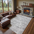 10x12 Area Rug Living Room Rugs - Washable Neutral Modern Abstract Soft Thin Rug Indoor Floor No Slip Rug Carpet for Bedroom Under Dining Table Home Office Decor - Light Gray
