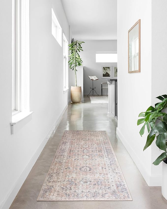 Loloi Skye Collection SKY-01 Blush/Grey 2'-6" x 12'-0" Runner Rug