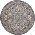 Unique Loom Sialk Hill Collection Area Rug - Washington (8' Round Gray/Black)