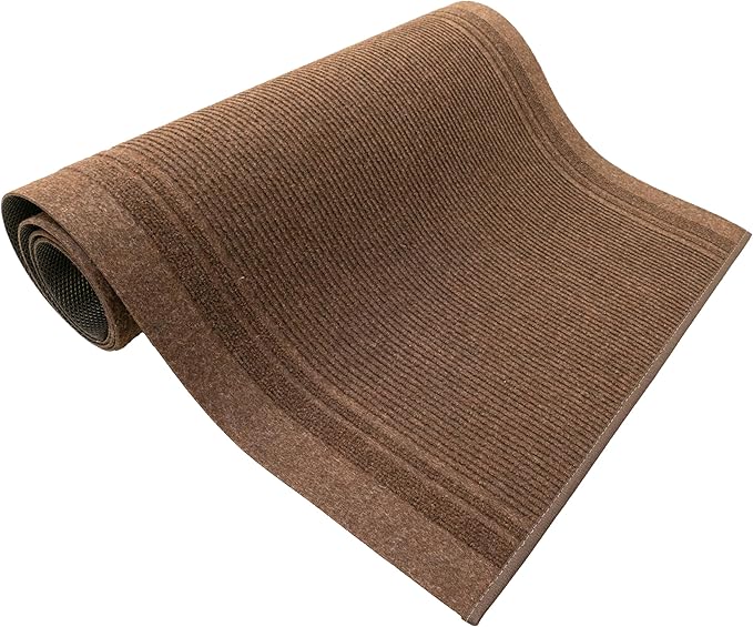 English Home Custom Size Non Slip Striped Design Light Weight Durable PVC Backing Thin Pile Runner Rug (26" x 2')