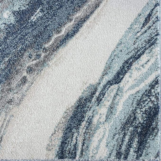 LUXE WEAVERS Lagos Collection 7983 Blue 4x5 Art Deco Area Rug