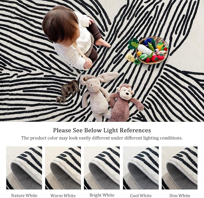YIHOUSE Modern Hallway Runner Rug, 2x6 Runner Rugs, Black and White Rug Thin Non-Slip Washable Rugs, Soft Contemporary Striped Carpet for Entryway Indoor, Kitchen, Laundry, Bedroom