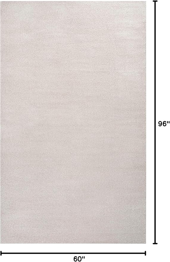 JONATHAN Y Haze Solid Low-Pile Ivory Indoor Area Rug 5x8, Coastal,Bohemian,Minimalist,Classic, Easy-Cleaning for Living Room,Bedroom,Kitchen,Pet Friendly,Non-Shedding (SEU100D-5)