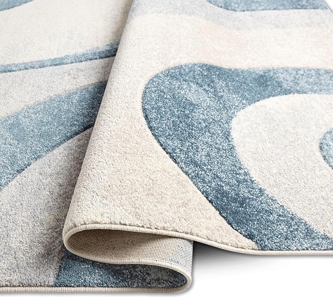Home Dynamix Tribeca Slade Modern Area Rug, Abstract Blue 9'2"x12'5", Rectangular