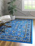 Unique Loom Sialk Hill Collection Area Rug - Washington (9' 10" x 13' 1" Rectangle Dark Blue/Black)