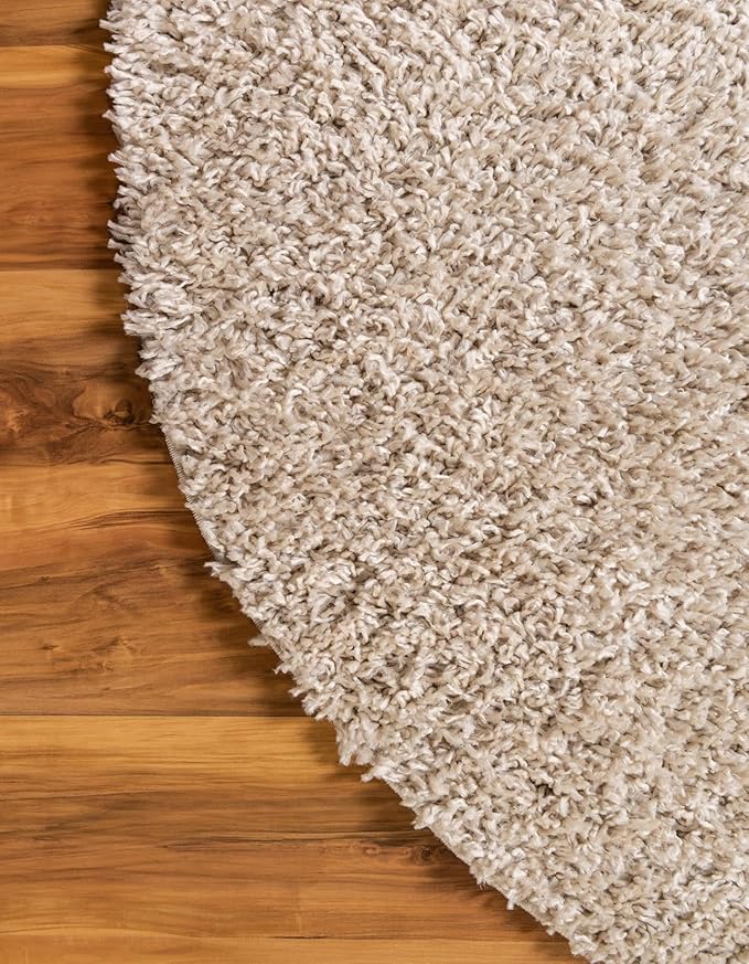 Unique Loom Davos Shag Collection Area Rug - Solid (3' 3" x 5' 3" Oval, Linen)