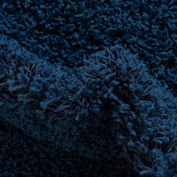 Unique Loom Solid Shag Collection Area Rug (3' 3" x 5' 3" Oval, Sapphire Blue/ Navy Blue)