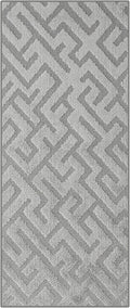 35ft Custom Size Runner Rug by The Foot for Extra Long Hallways - Deco Grey | Non-Slip | Washable & Edge Bound