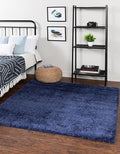 Unique Loom Solo Collection Area Rug - Calabasas (4' 1" Square, Navy Blue)