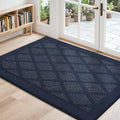 COSY HOMEER Non-Slip Door Mat 32"x48", Entryway Rugs Low Profile Absorbent Dirt Trapper Doormat for Front Entrance, Washable Polypropylene Entry Mat (Blue)
