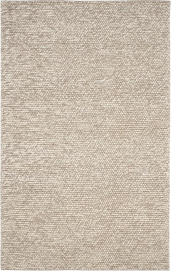 SAFAVIEH Natura Collection Area Rug - 4' Square, Beige, Handmade Wool Blend, Textured Design, Ideal for Living Room, Bedroom, Dining Space (NAT620B)