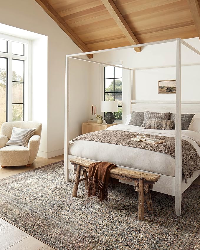 Loloi Amber Lewis Morgan Collection MOG-03 Denim/Multi 2'-3" x 9'-6" 38" Thick Runner Rug feat. CloudPile, Neutral, Room Décor, Vintage Inspired, Livingroom, Bedroom, Dining Area