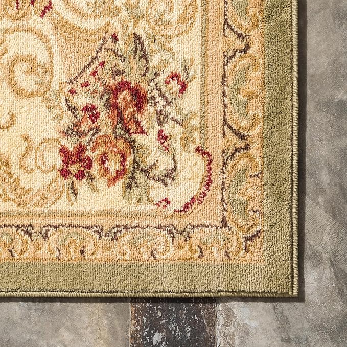 Rugs.com Chateau Collection Rug – 8' x 11' Cream Medium Rug Perfect for Living Rooms, Kitchens, Entryways