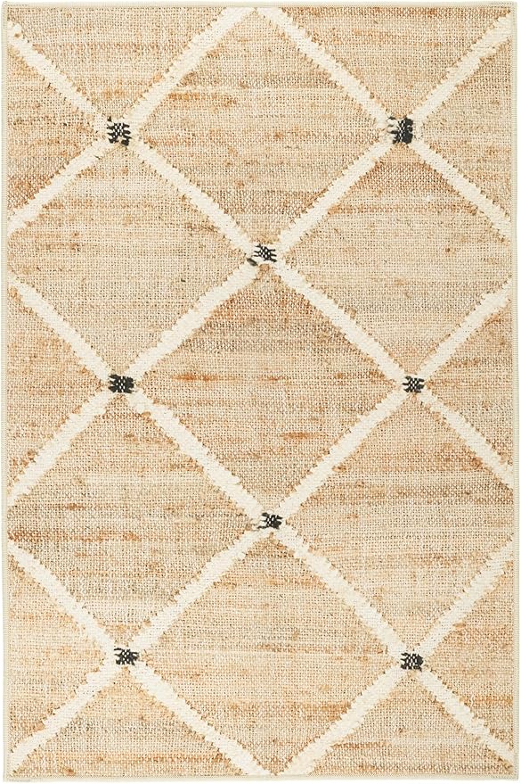 Dash & Albert Kali Natural Machine Washable Rug, 7.5 X 9.5 Feet, Tan Geometric Pattern