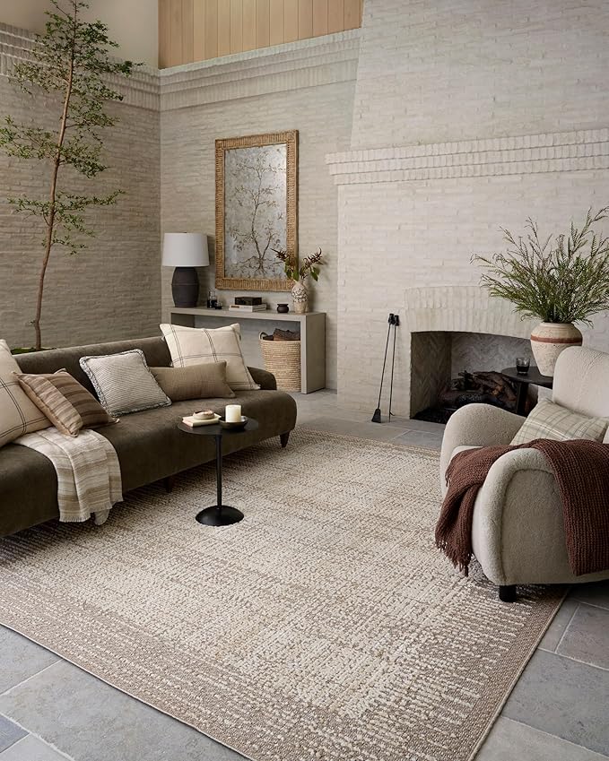 Loloi Amber Lewis Bexley Collection BEX-06 Natural/Taupe 2'-7" x 12'-0" Runner Rug Neutral, Textured, Living, Bedroom, Dining, Carpet