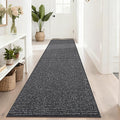 BEQHAUSE Hallway Runner Rugs 2.6x10, Hallway Rug Non-Slip Washable(Rolled-Up NO Creases), Runner Rug Absorbent Stain Resist Hall Rug Carpet Runner, Entryway Rugs Floor Mat Laundry Room Rugs, Charcoal