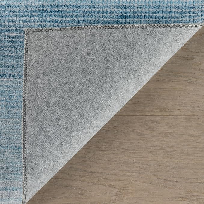 Dash & Albert Pandora Blue Machine Washable Rug, 8.5 X 11.5 Feet, Blue Abstract Pattern