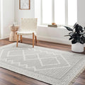 Mark&Day Wool Rugs, 6x9 Nishnabotny Cottage Light Gray Area Rug, Grey Beige Carpet for Living Room, Bedroom or Kitchen (6' x 9')