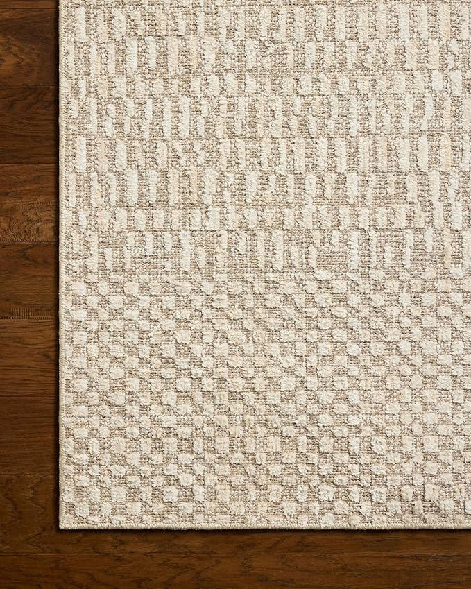 Loloi Amber Lewis Bexley Collection BEX-01 Natural/Birch 2'-7" x 4' Accent Rug Neutral, Textured, Living, Bedroom, Dining, Carpet