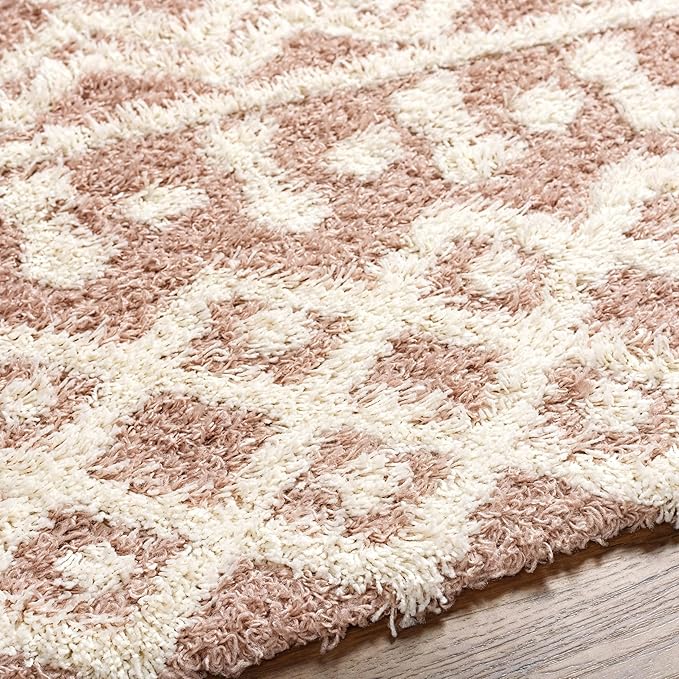 Livabliss Hapsburg Moroccan Shag Area Rug,6'7" x 9'6",Dusty Pink