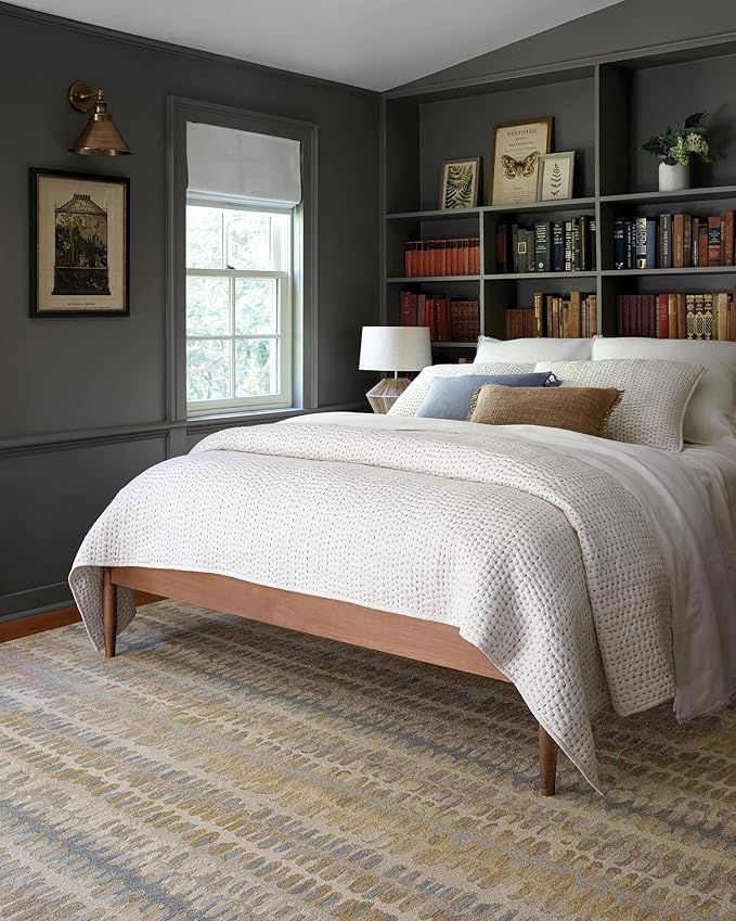 Dash and Albert Paint Chip Wool Area Rug - 2.5' x 8' Runner Neutral Graphic Hand Micro Hooked Accent Rug - Durable, High Traffic Areas Hallway, Bedroom, Stairs