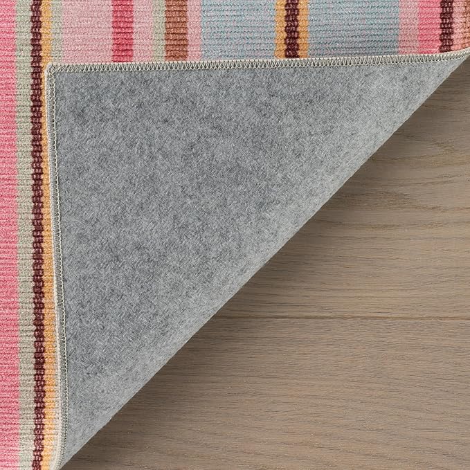 Dash & Albert Jamaica Stripe Multi Machine Washable Rug, 2 X 3 Feet, Blue/White Stripe Pattern