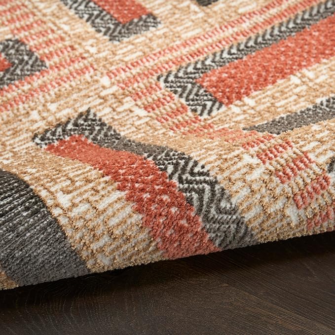 Nourison Home Nordic Multicolor 4' x 6' Area Rug - Easy Clean, Non Shedding, Bed Room, Living Room, Dining Room, Kitchen (4' x 6')