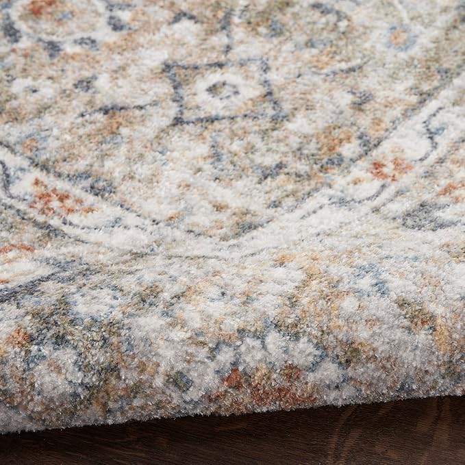 Nourison Home Astra Machine Washable Gold Grey 2'2" x 8' Area Rug - Easy Clean, Non Shedding, Bed Room, Living Room, Dining Room, Kitchen (8' Runner)