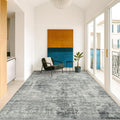 Slate Blue Abstract 5x7 Rug for Office - Dark Grey and Blue Bedroom Rug for Living Room, Washable, Non Slip & Soft, Medallion Indoor Décor