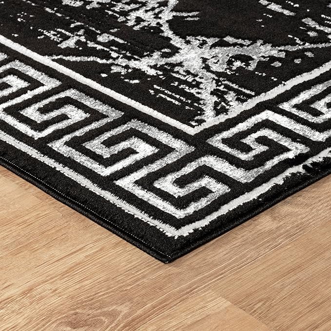 GLORY RUGS Area Rugs Marble 8x10 Black Gray Carpet Modern Abstract Rug Living Room Dining Bedroom Rug