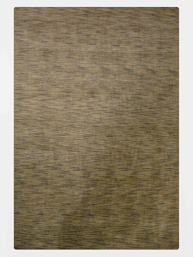 Rugsotic Carpets Hand Knotted Loom Wool ECO-Friendly Area Rugs - 4'x6', Rectangle, Green Color, Solid Plain Design, High Pile Handmade Anti Skid Area Rugs for Living Room, Bed Room (L00111)