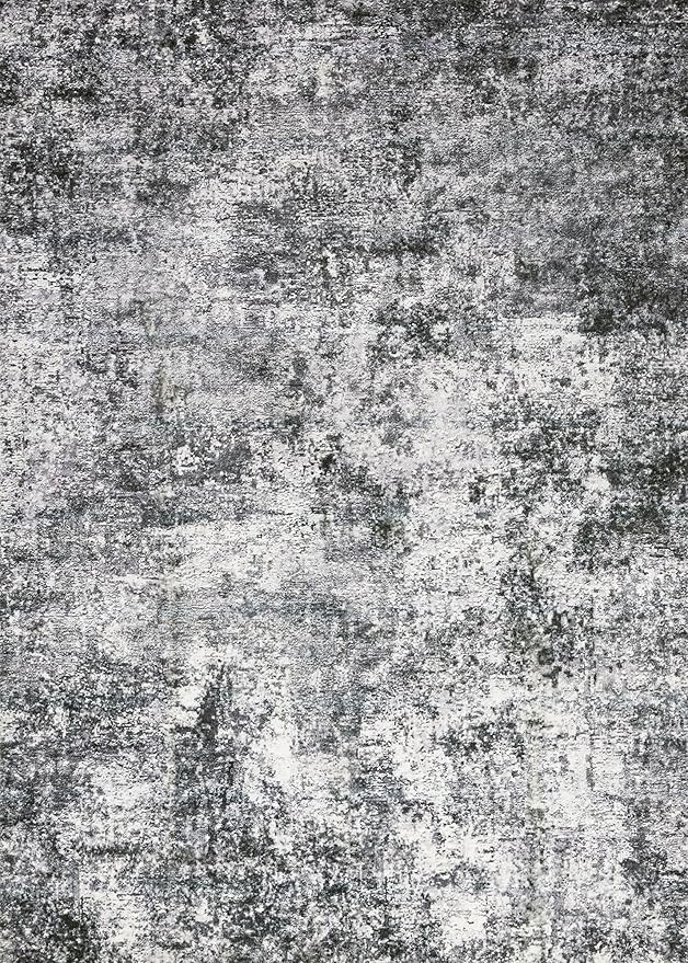 Area Rug Living Room Rugs - 7x10 Washable Large Soft Indoor Neutral Modern Abstract Low Pile Rug Carpet for Bedroom Dining Room Farmhouse Home Office - Grey