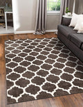 Rugs.com Lattice Collection Rug – 10x13 Chocolate Brown Medium-Pile Rug Perfect for Living Rooms, Large Dining Rooms, Open Floorplans