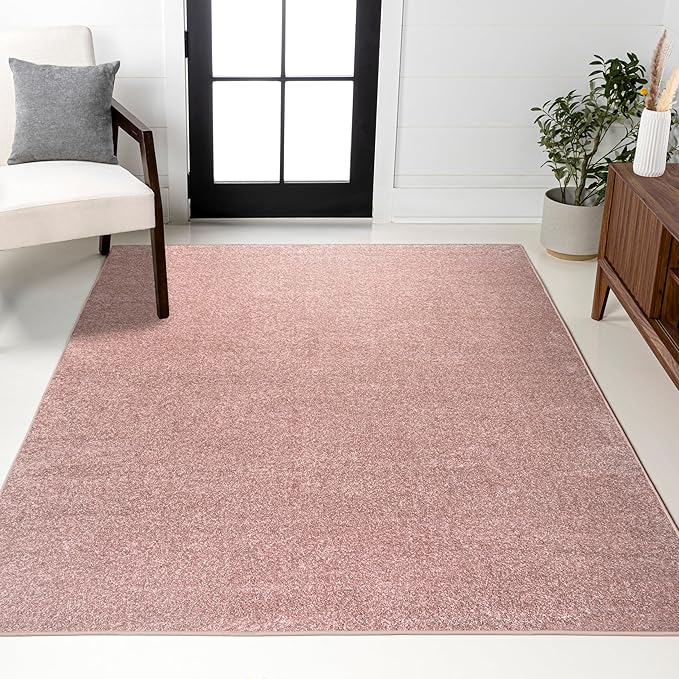 JONATHAN Y Haze Solid Low-Pile Pink Indoor Area Rug 12x15, Coastal,Bohemian,Minimalist,Classic, Easy-Cleaning for Living Room,Bedroom,Kitchen,Pet Friendly,Non-Shedding (SEU100P-15)