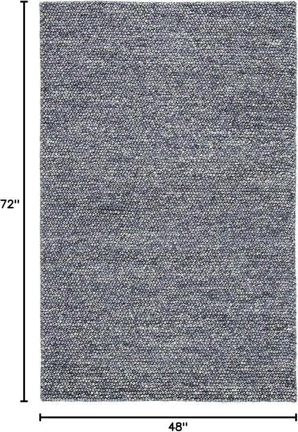 SAFAVIEH Area Rug 4x6 - Natura Collection - Dark Grey, Handmade Wool Blend, Textured Design, Ideal for Living Room, Bedroom, Dining Space (NAT620H)