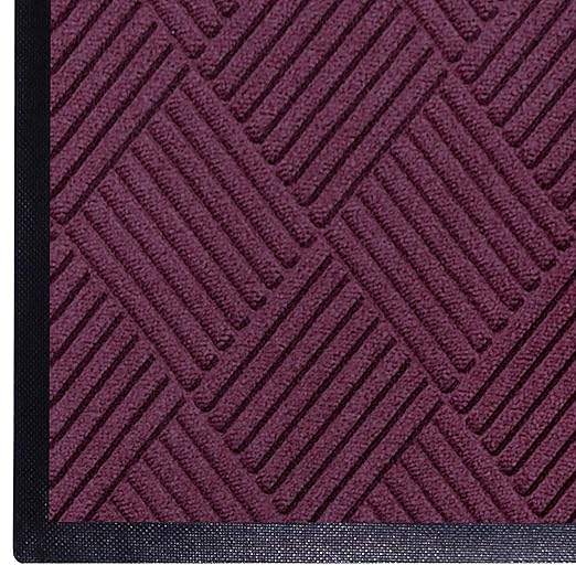 WaterHog Diamond | Commercial-Grade Entrance Mat with Rubber Border – Indoor/Outdoor, Quick Drying, Stain Resistant Door Mat (Bordeaux, 3' x 10')