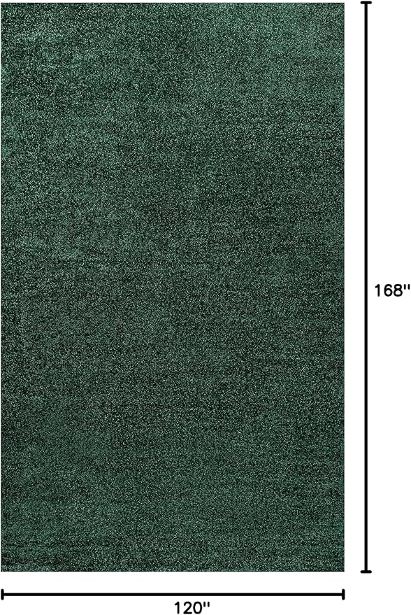 Eyely UES100L-14 Supersoft Haze Solid Low-Pile Indoor Area Rug, Coastal, Bohemian, Minimalist, Classic, Casual for Bedroom,Kitchen,Living Room,Non Shedding,Easy-Washing, Green, 10 X 14