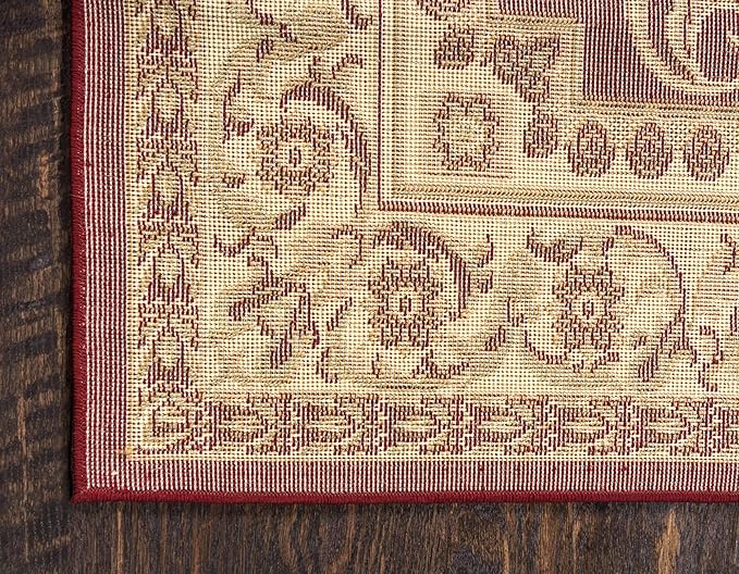 Unique Loom Versailles Collection Traditional Classic Medallion Floral Motif Area Rug (2' 2 x 3' 0 Rectangular, Burgundy/ Ivory)