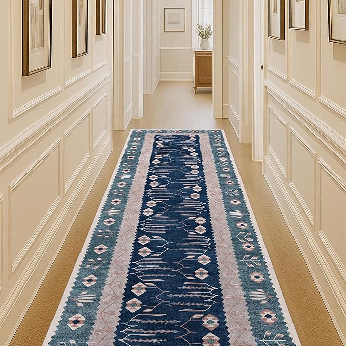 Washable Area Rug. Modern Farmhouse. Vintage. Turkish. Bohemian. Distressed. Oriental. Traditional. Rugs for Living Room. Dining. Bedroom. Office. Entryway. Foyer. (862CN, 2'5" x 4'9")