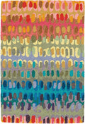 Dash and Albert Paint Chip Wool Area Rug - 2' x 3' Multicolor Graphic Hand Micro Hooked Accent Rug - Durable, High Traffic Areas Hallway, Living Room, Stairs