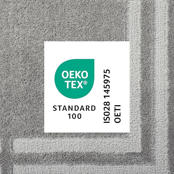 Town & Country Everyday Cloud Shag Plush Border Area Rug with High-Low Pile, Grey, 6'6"x9'6"