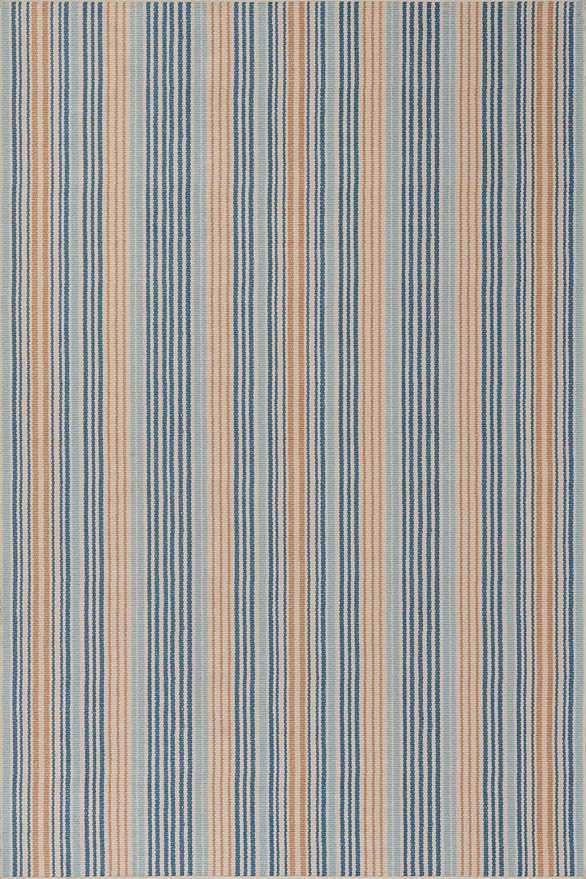 Dash & Albert Tyne Blue Machine Washable Rug, 9.5 X 13.5 Feet, Blue/Tan Stripe Pattern