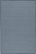 Dash & Albert Herringbone Navy Machine Washable Rug, 7.5 X 9.5 Feet, Blue Geometric Pattern