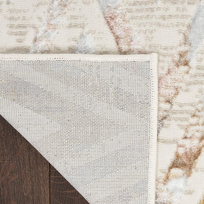 Nourison Home Glam Multicolor 3'11" x 5'11" Area Rug - Easy Clean, Non Shedding, Bed Room, Living Room, Dining Room, Kitchen (4' x 6')
