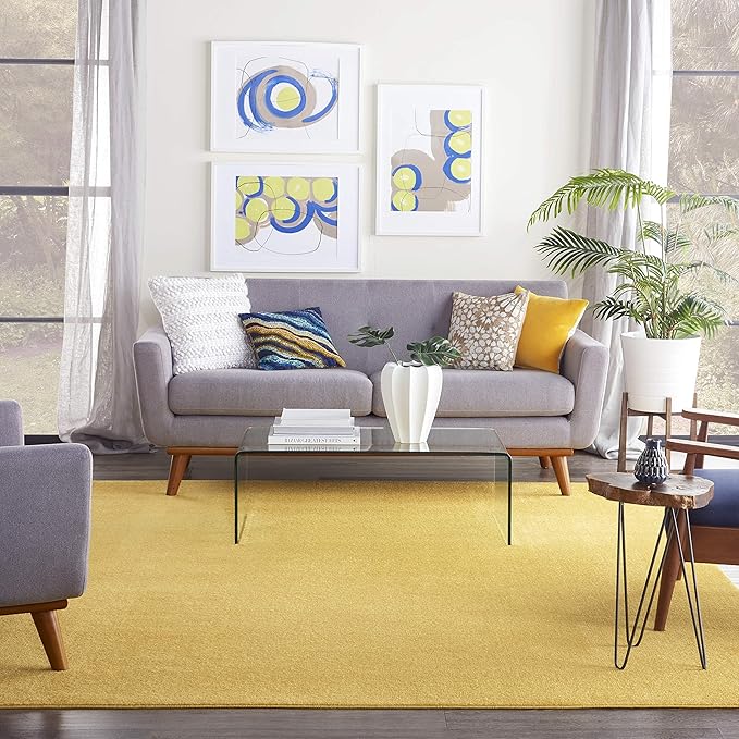Nourison Home Nourison Essentials Yellow 7' x 10' Area Rug - Easy Clean, Non Shedding, Bed Room, Living Room, Dining Room, Kitchen (7' x 10')