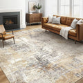 5x8 Area Rug Living Room: Machine Washable Large Abstract Soft Thin Rugs Stain Resistant Indoor Floor Non-Slip Accent Carpet for Bedroom Nursery Playroom Office Dining Room Dorm- Gray Gold