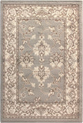 Superior Elegant Kingfield Collection Area Rug, 8mm Pile Height with Jute Backing, Classic Bordered Rug Design, Anti-Static, Water-Repellent Rugs - Slate, 2' x 3' Rug
