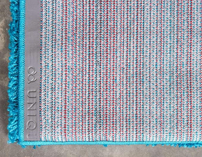 Unique Loom Solid Shag Collection Area Rug (8' x 11' Rectangle, Turquoise)